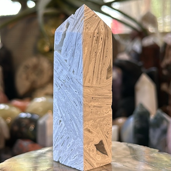 🎄SALE🎄Mexico Agate 4 Sided Crystal Point With Druzy! - Picture 8 of 12